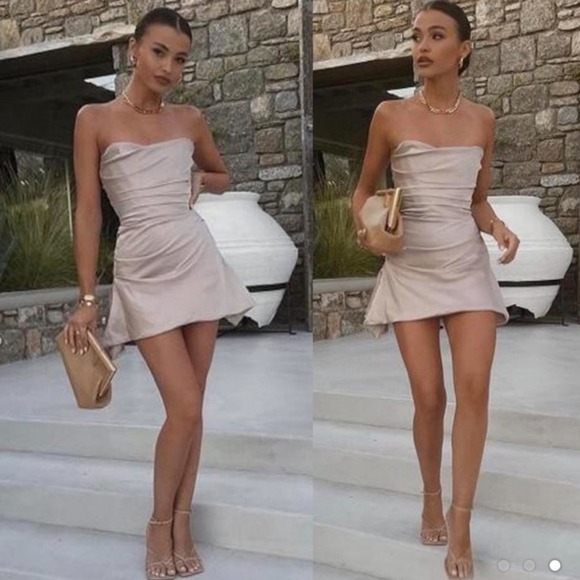 House of CB Dresses & Skirts - HOUSE OF CB 'Jasmine' Oyster Draped Strapless Corset Dress/Size S NWOT